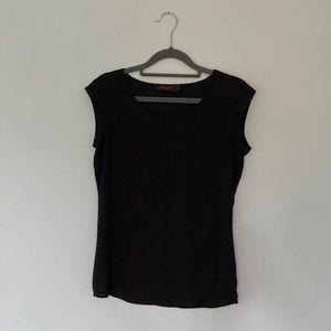 Black Short Sleeve Shell